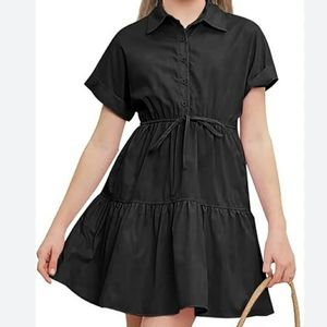 🔵 Button up Ruffle dress